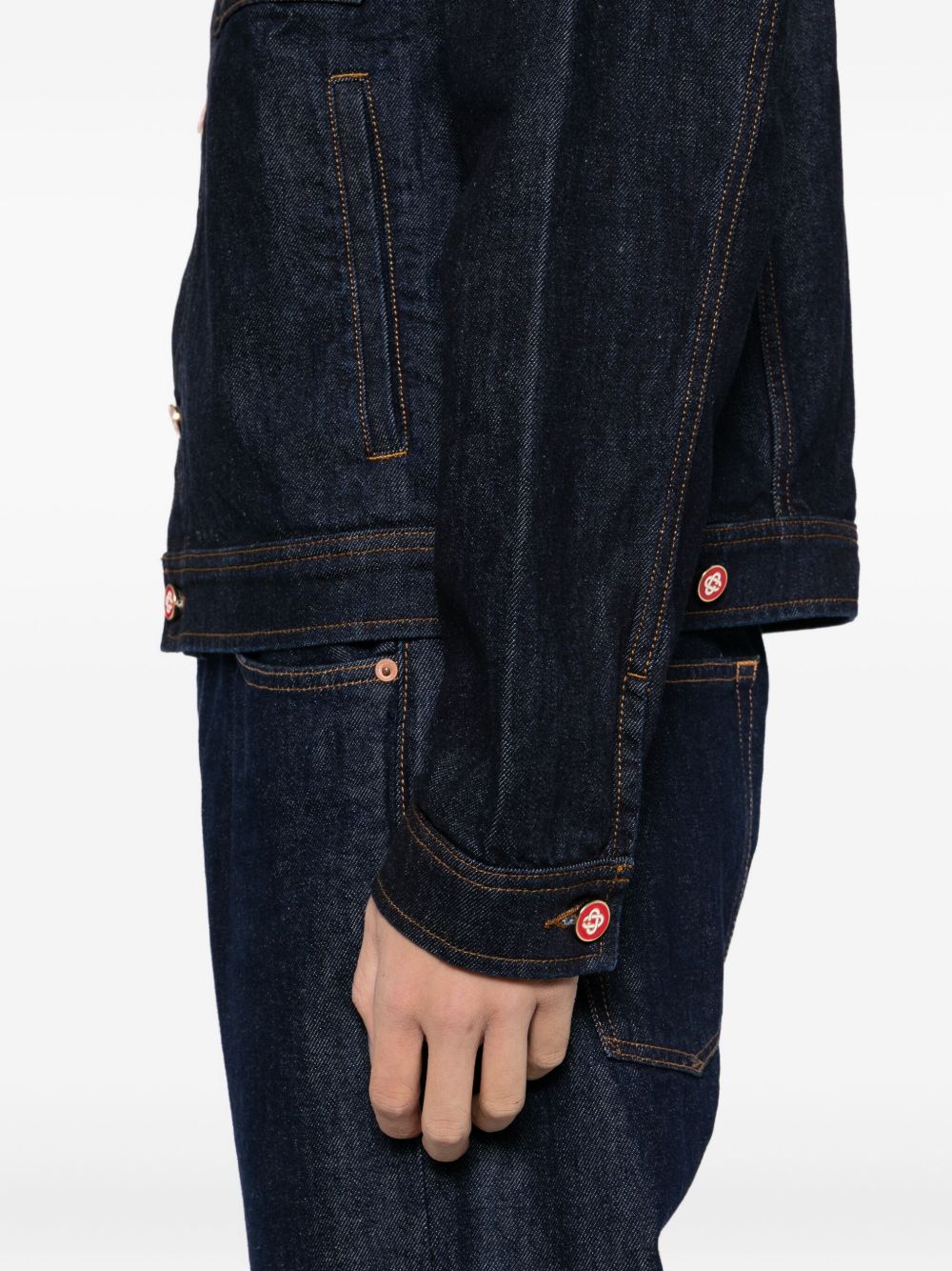 embroidered logo denim jacket