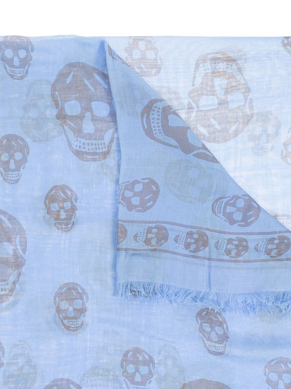 skull-print fringed scarf