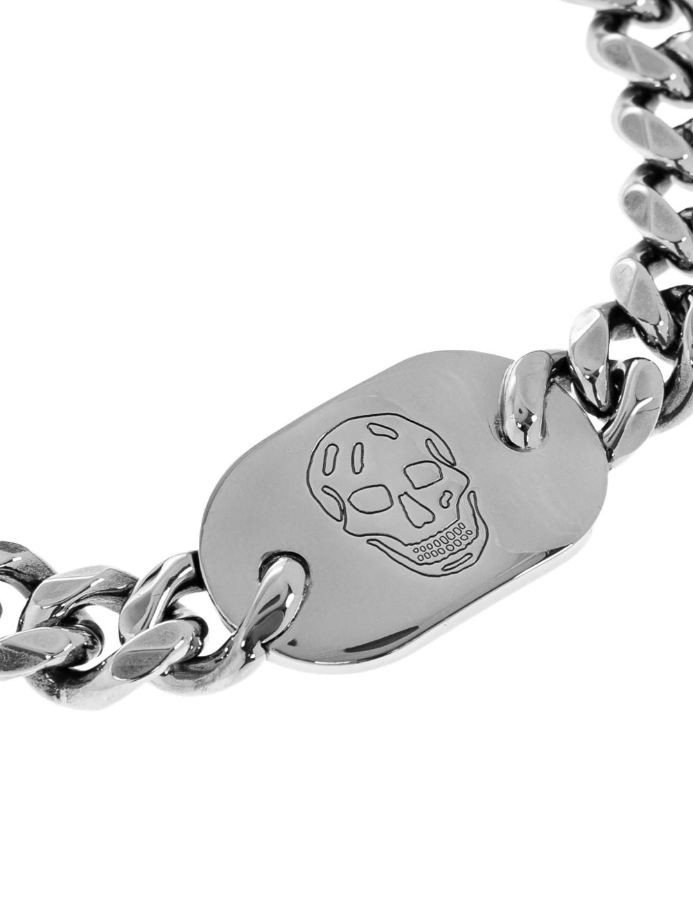 skull-plaque curb-chain bracelet