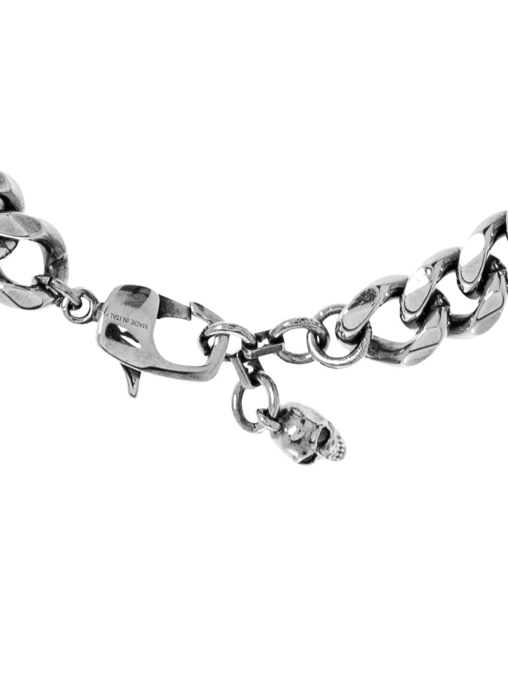 skull-plaque curb-chain bracelet