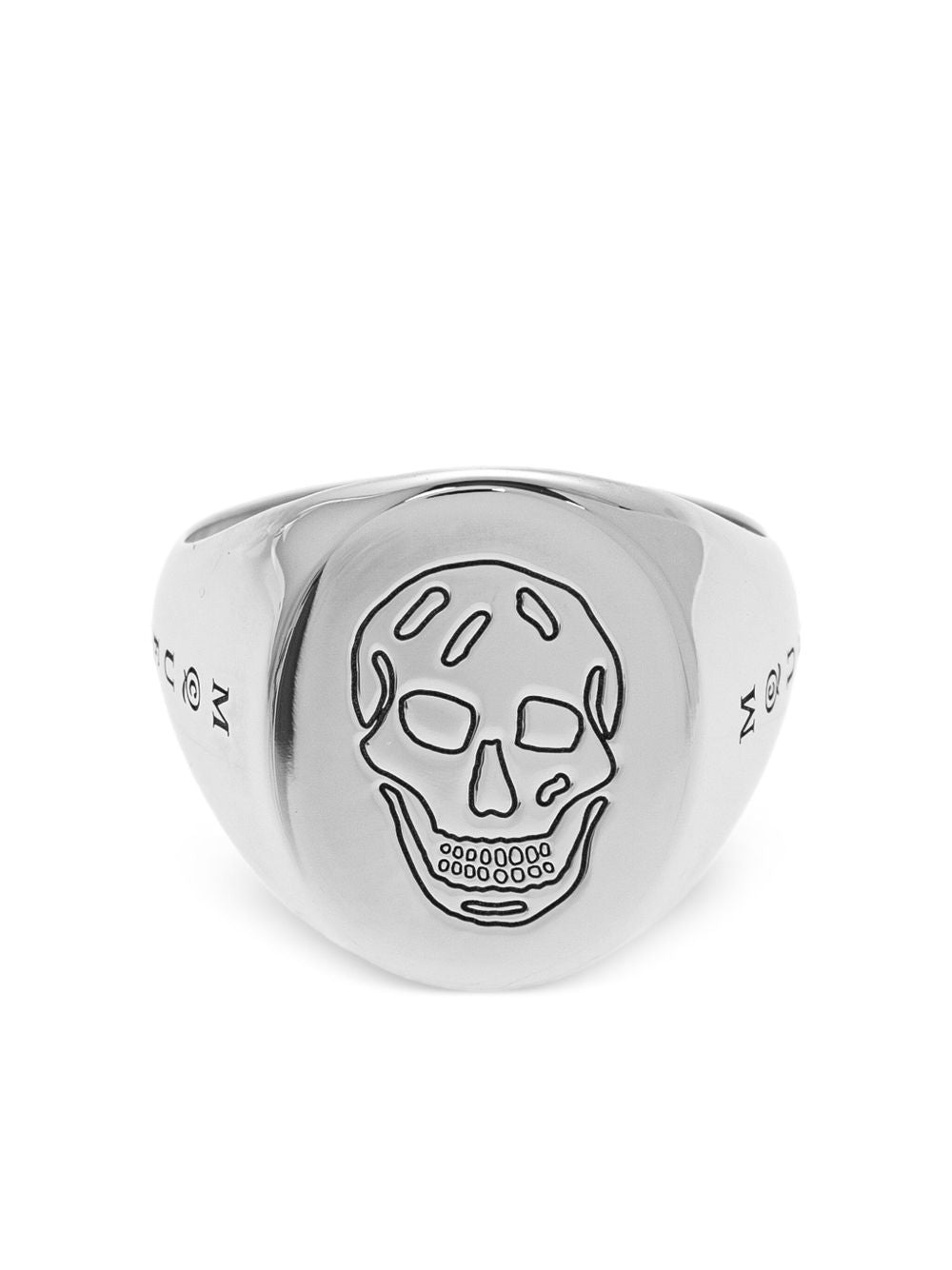 skull-embossed signet ring