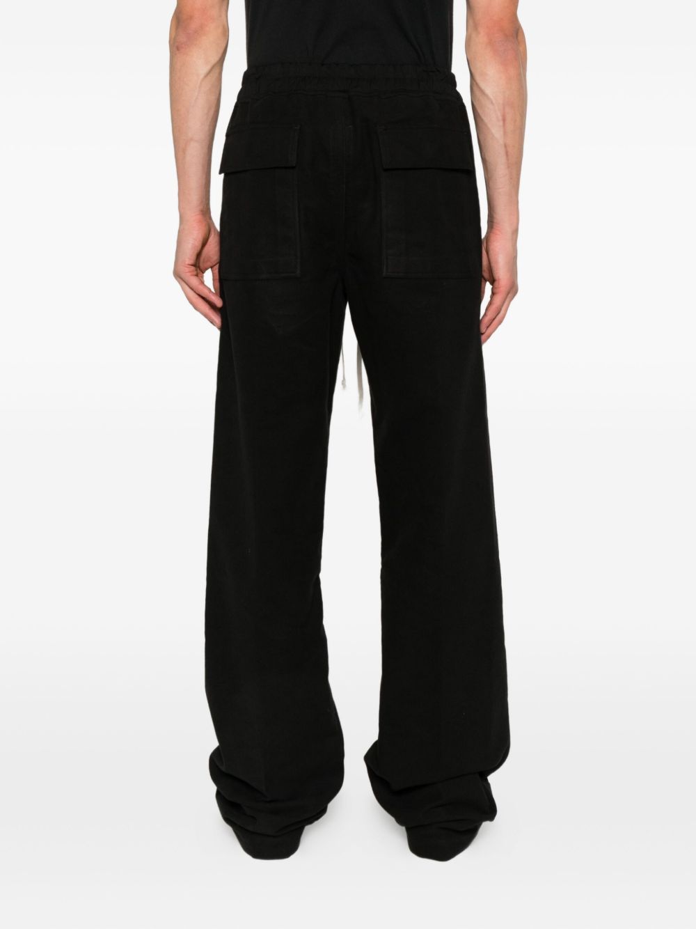 organic cotton-blend straight-leg trousers
