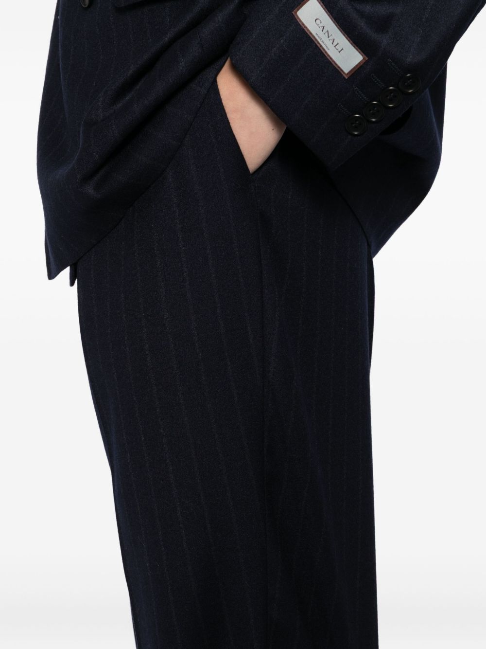 pinstripe double-breasted suit