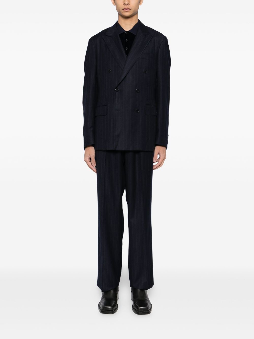 pinstripe double-breasted suit