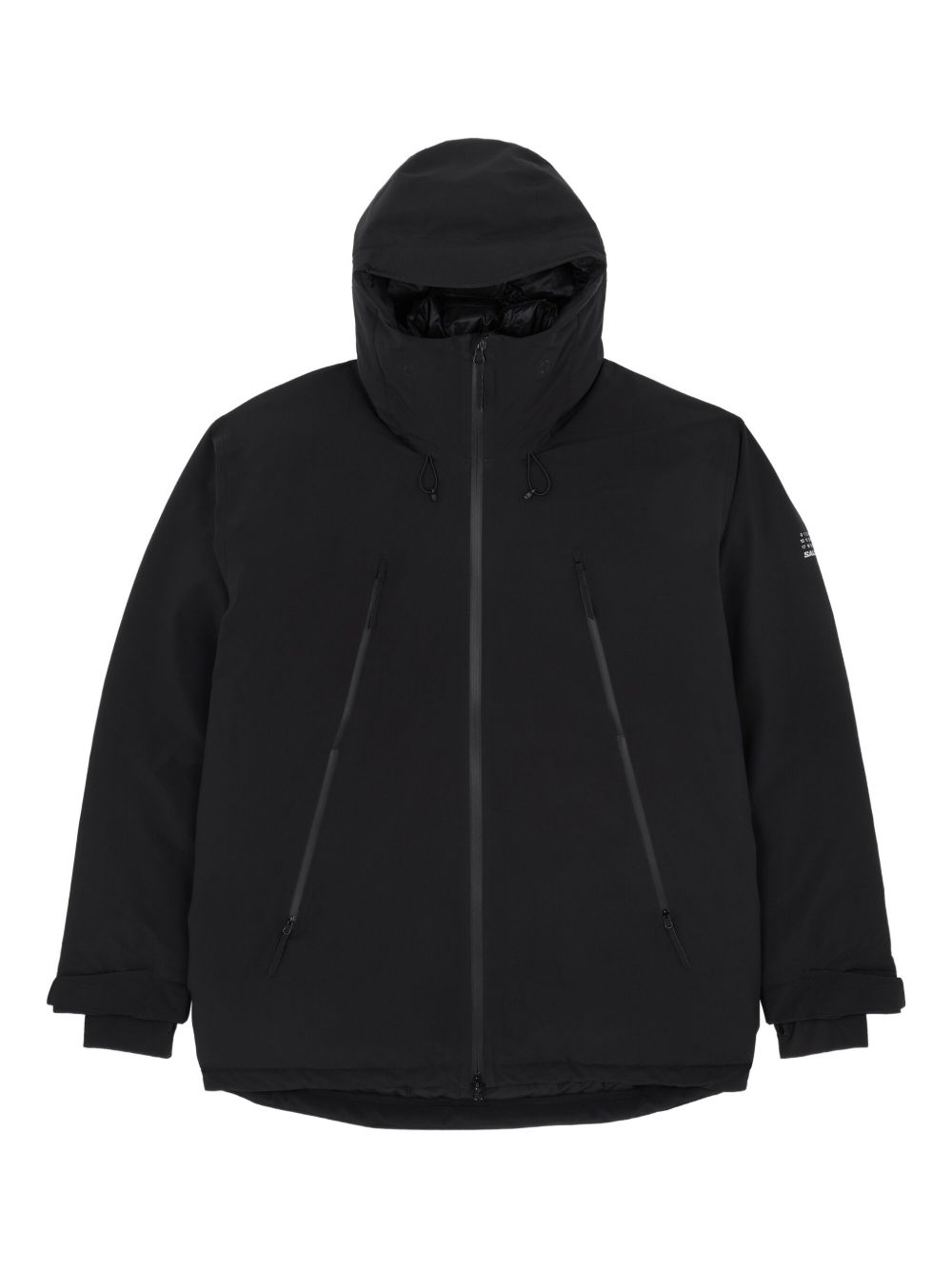 hooded zip-front jacket