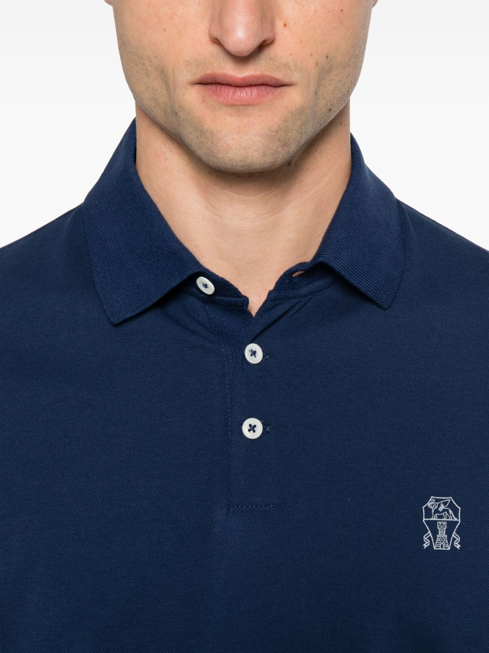 embroidered cotton polo shirt