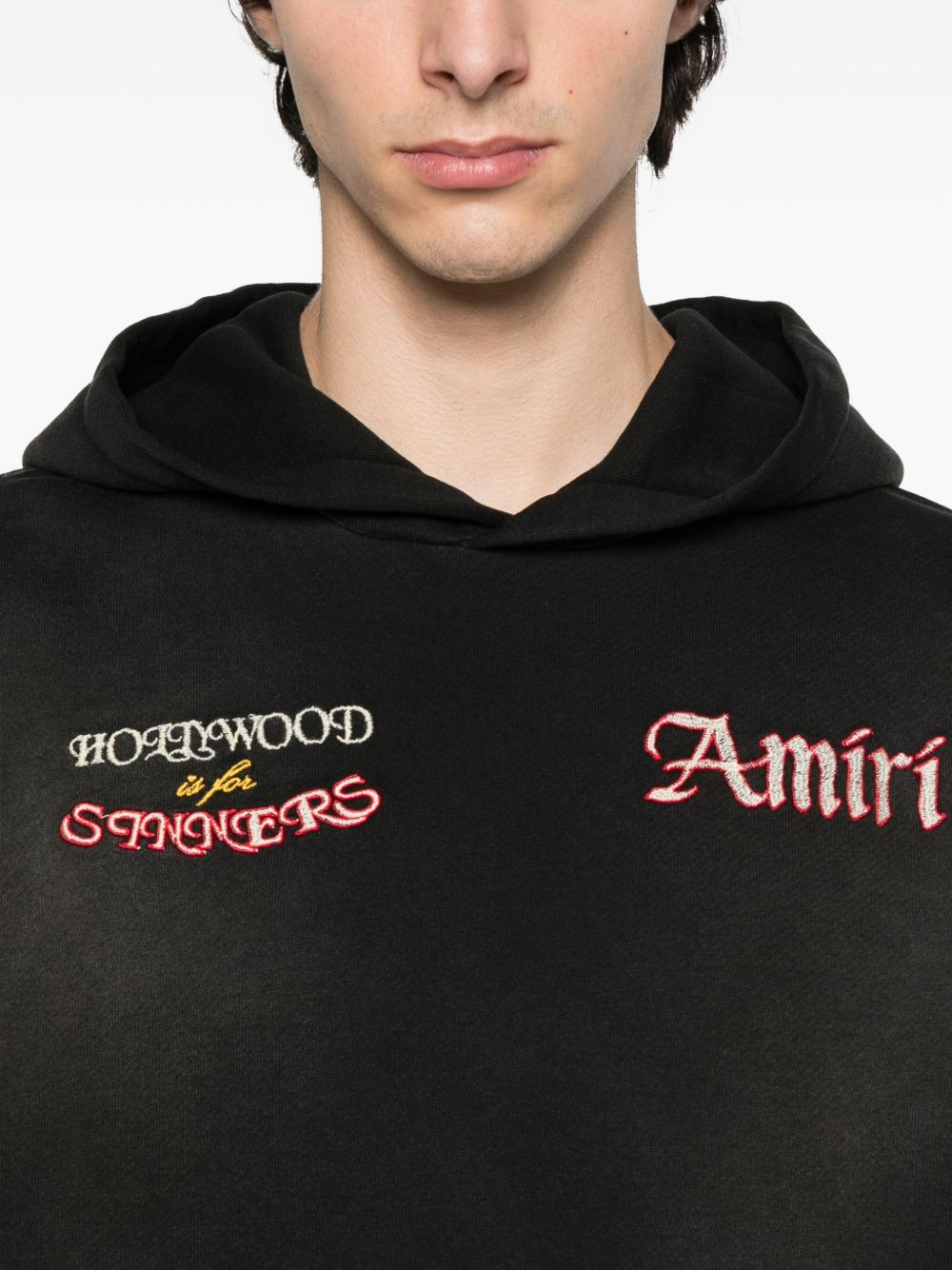 palm-tree embroidered hoodie