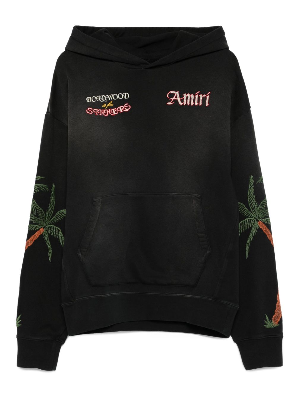 palm-tree embroidered hoodie