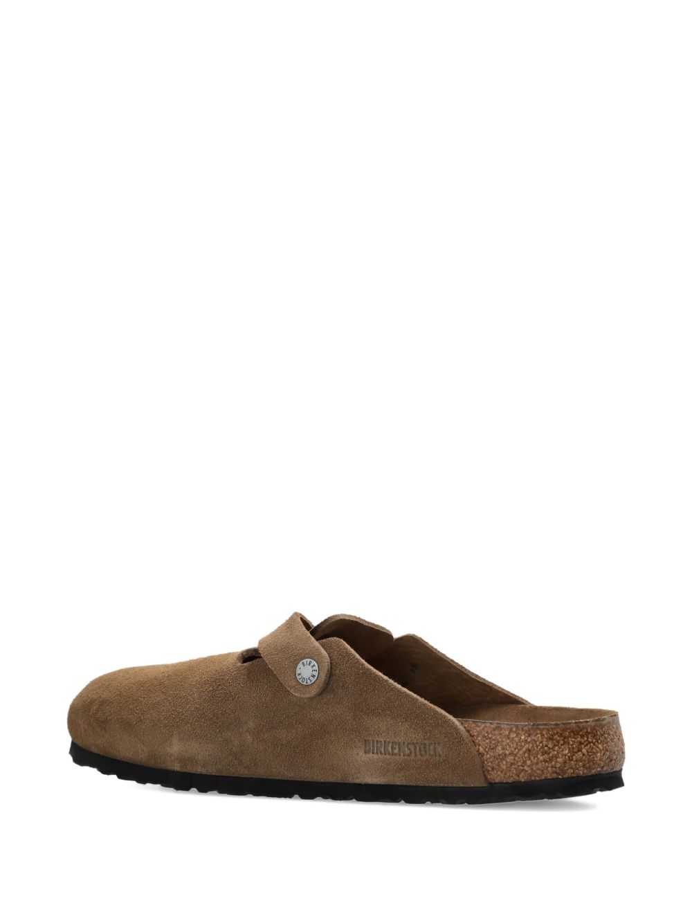 Boston buckle suede mules