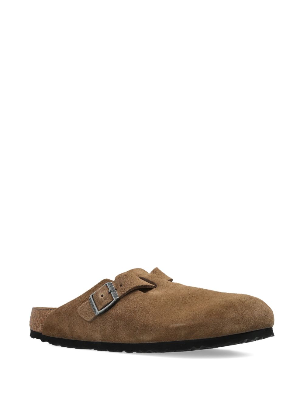 Boston buckle suede mules