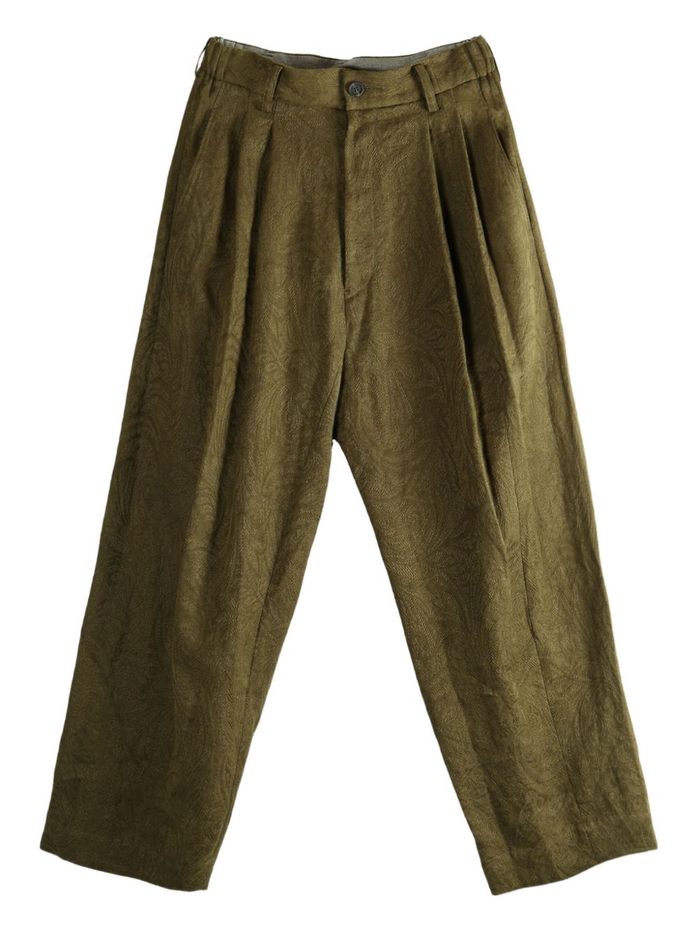 pleated patterned trousers