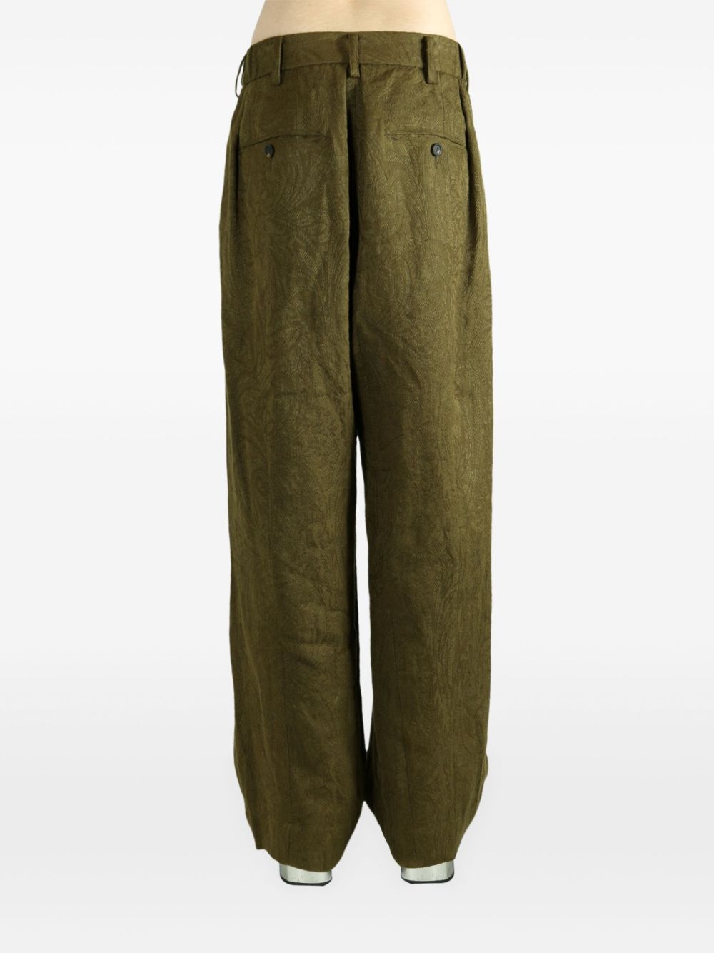 pleated patterned trousers