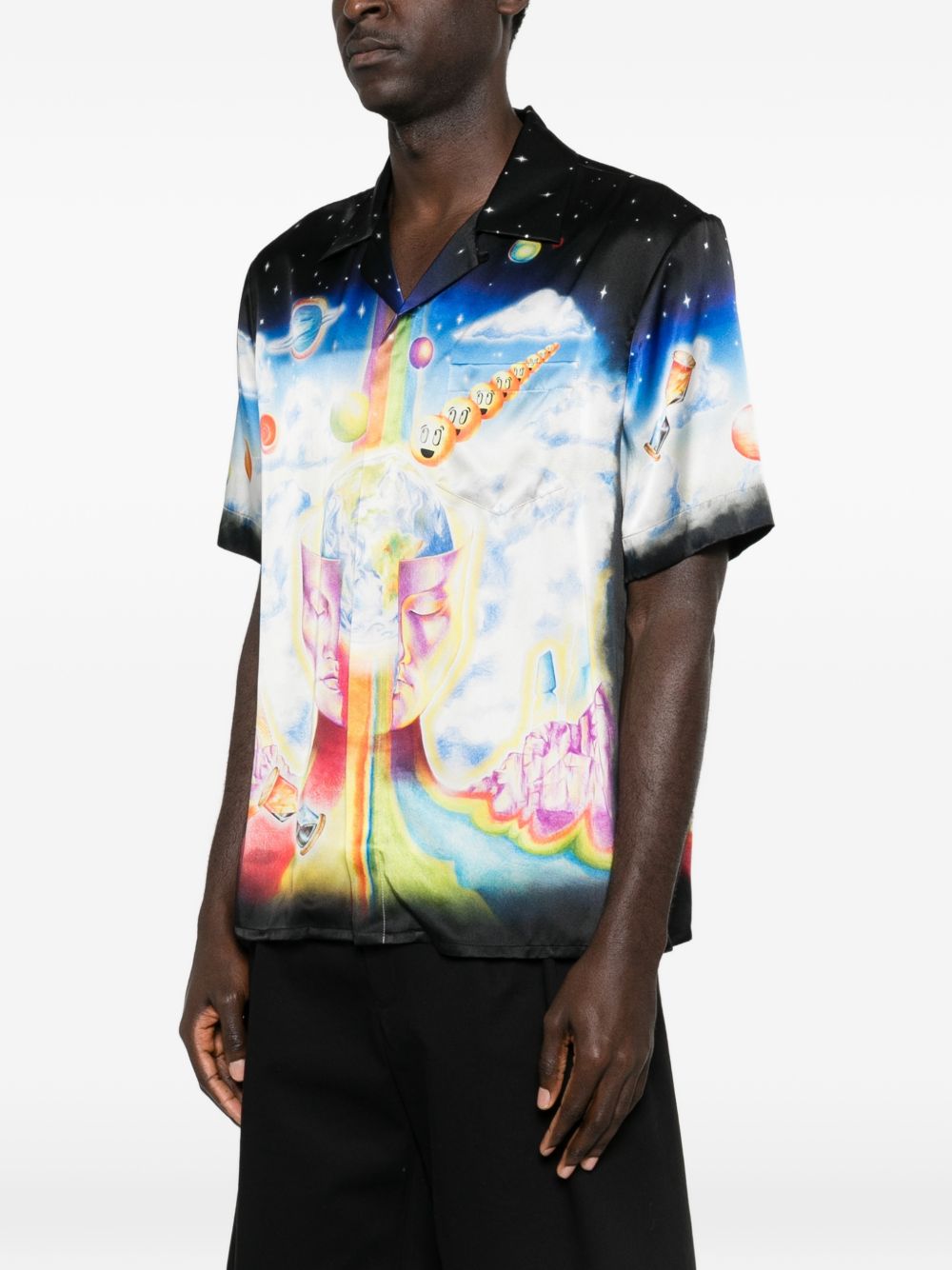 The Essential Experience cuban-collar graphic shirt