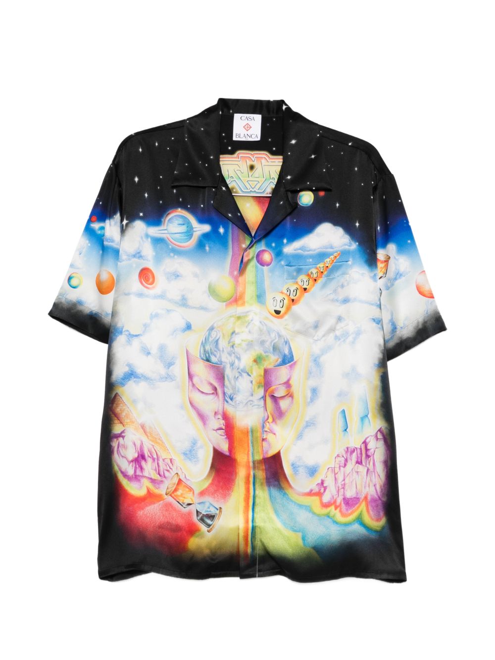 The Essential Experience cuban-collar graphic shirt