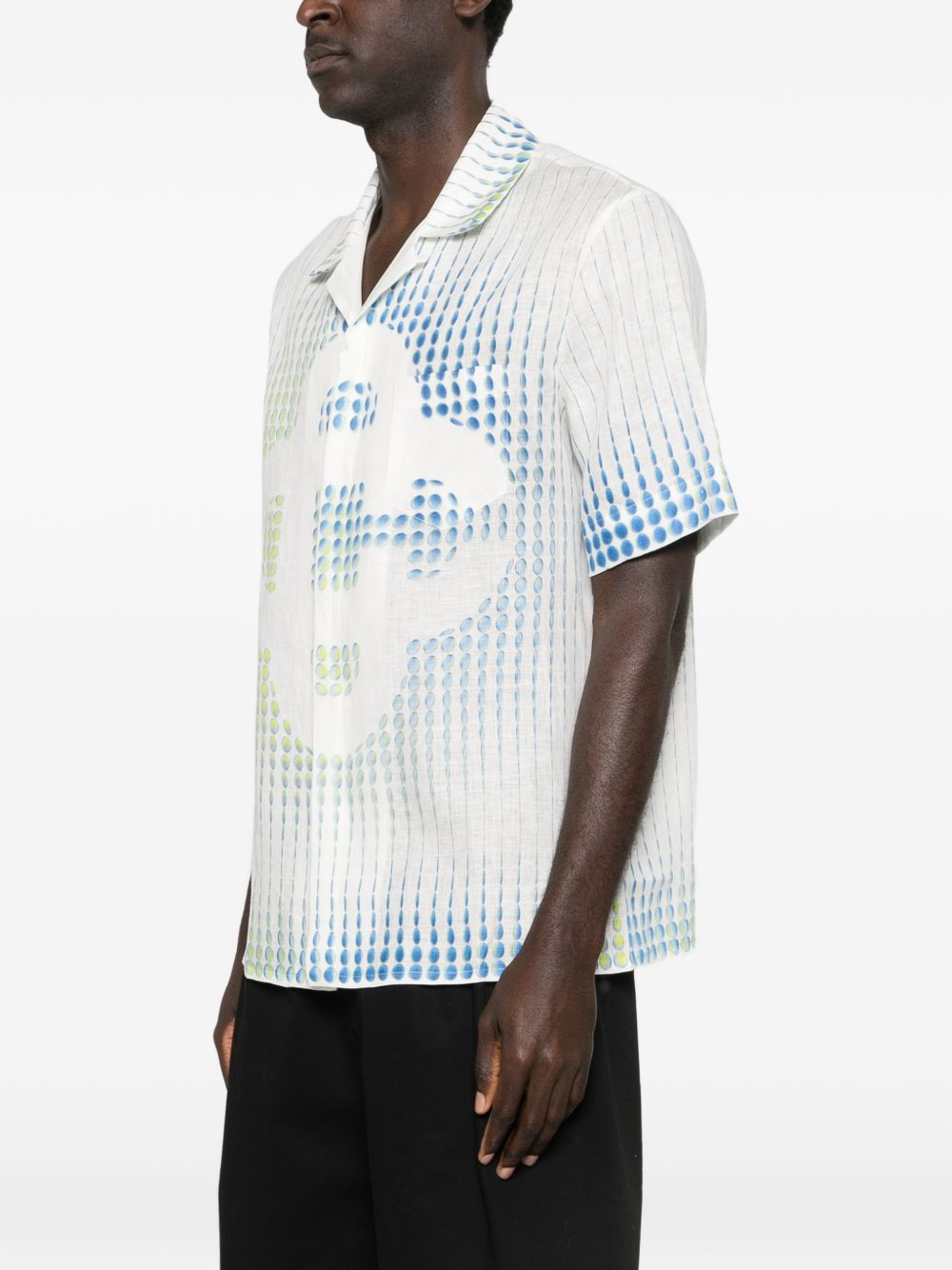 dots cuban-collar graphic shirt