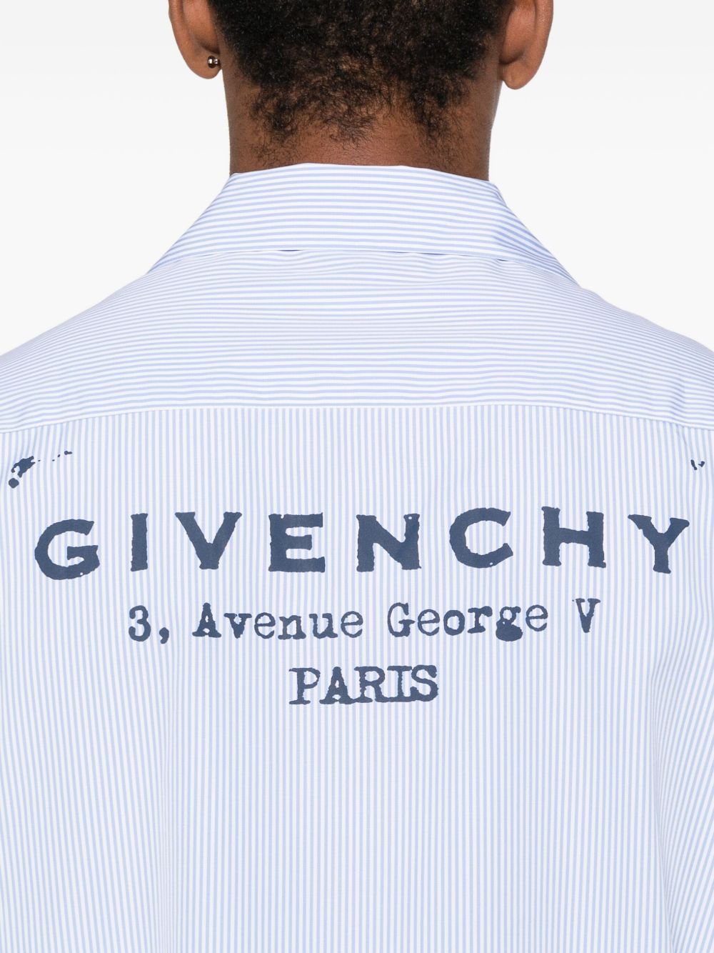 cotton pinstripe bowling shirt