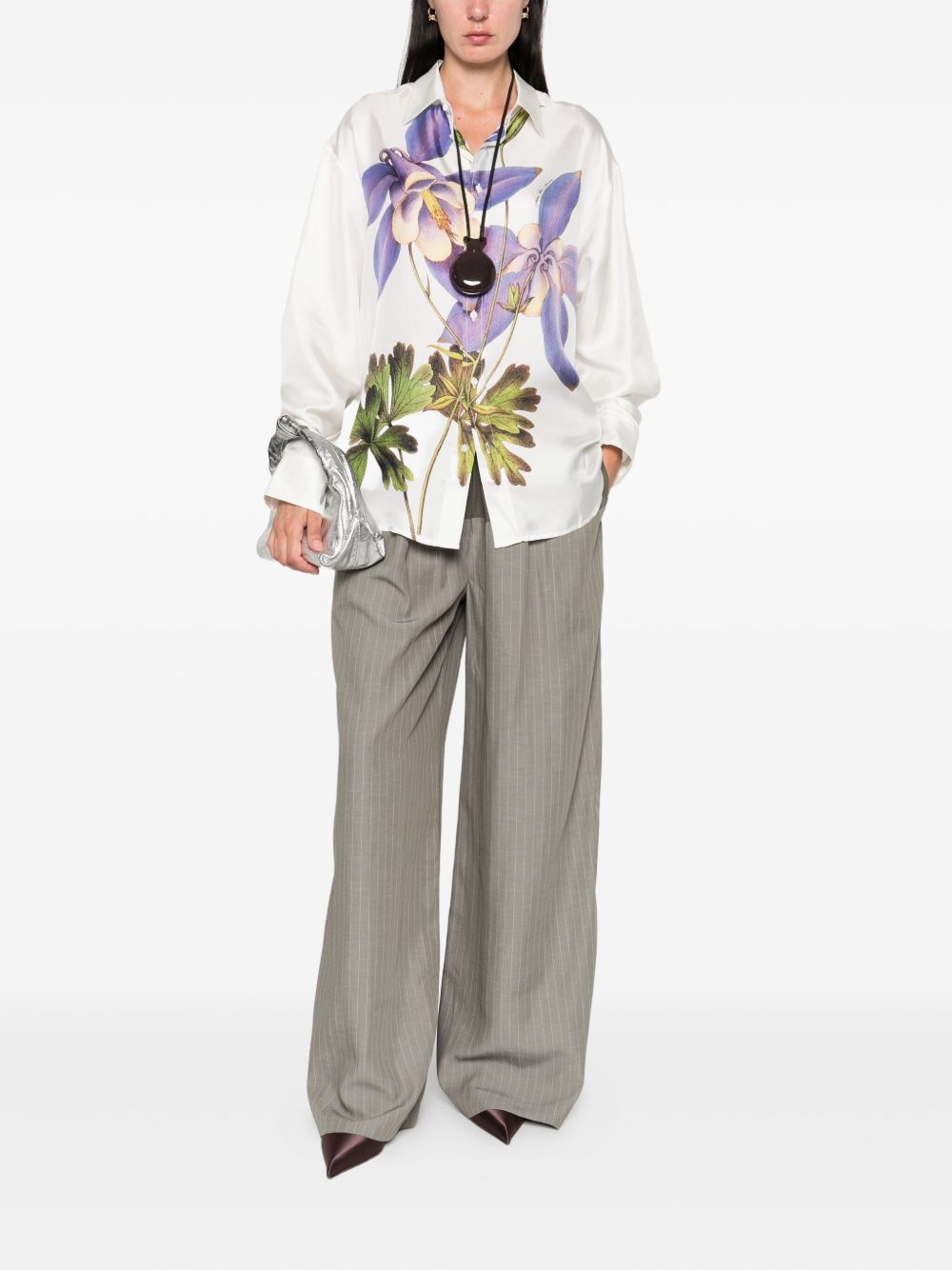 floral-print shirt
