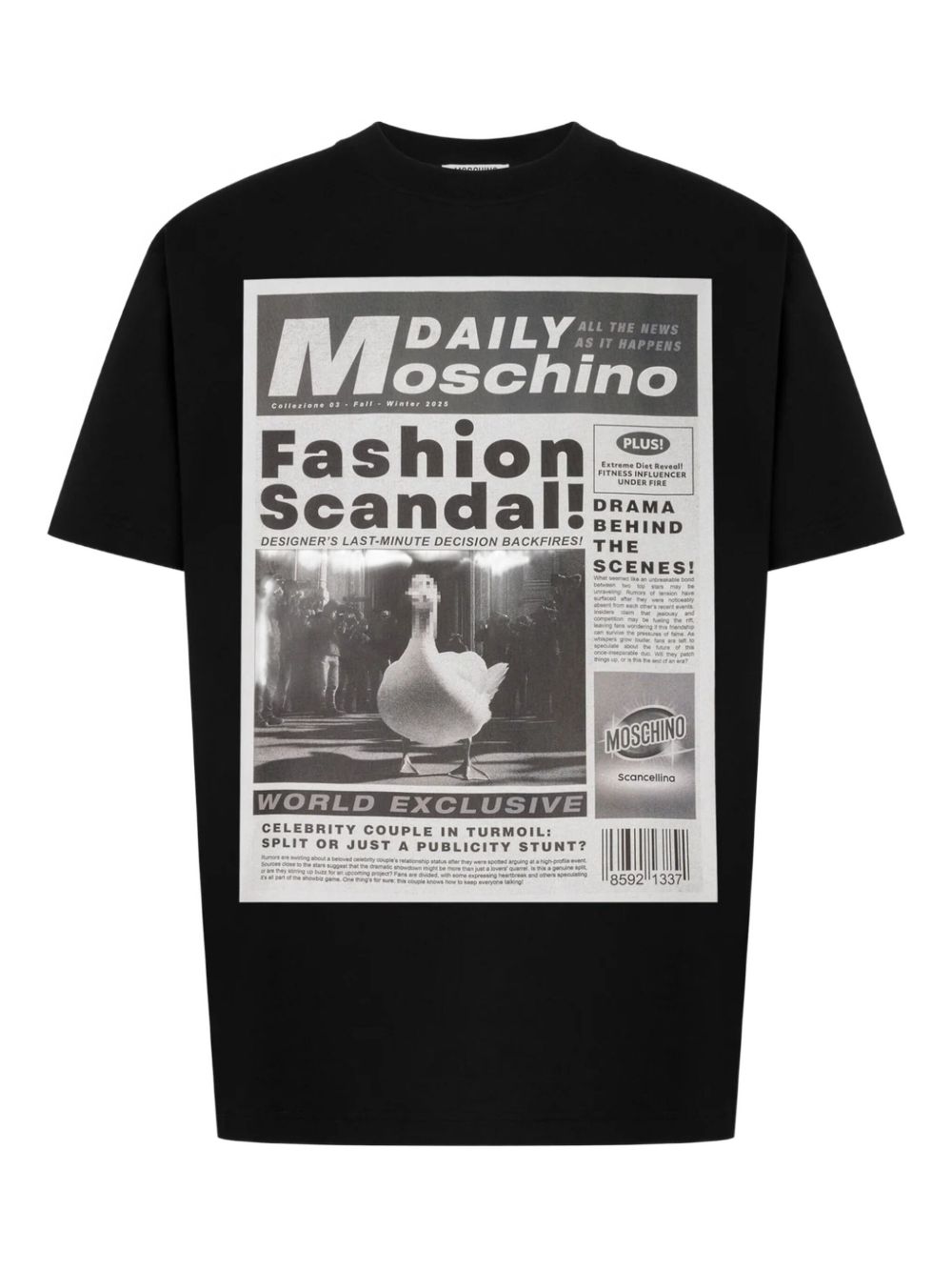 newspaper-print T-shirt
