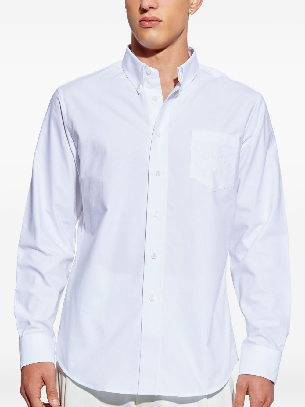 embroidered chest-pocket shirt