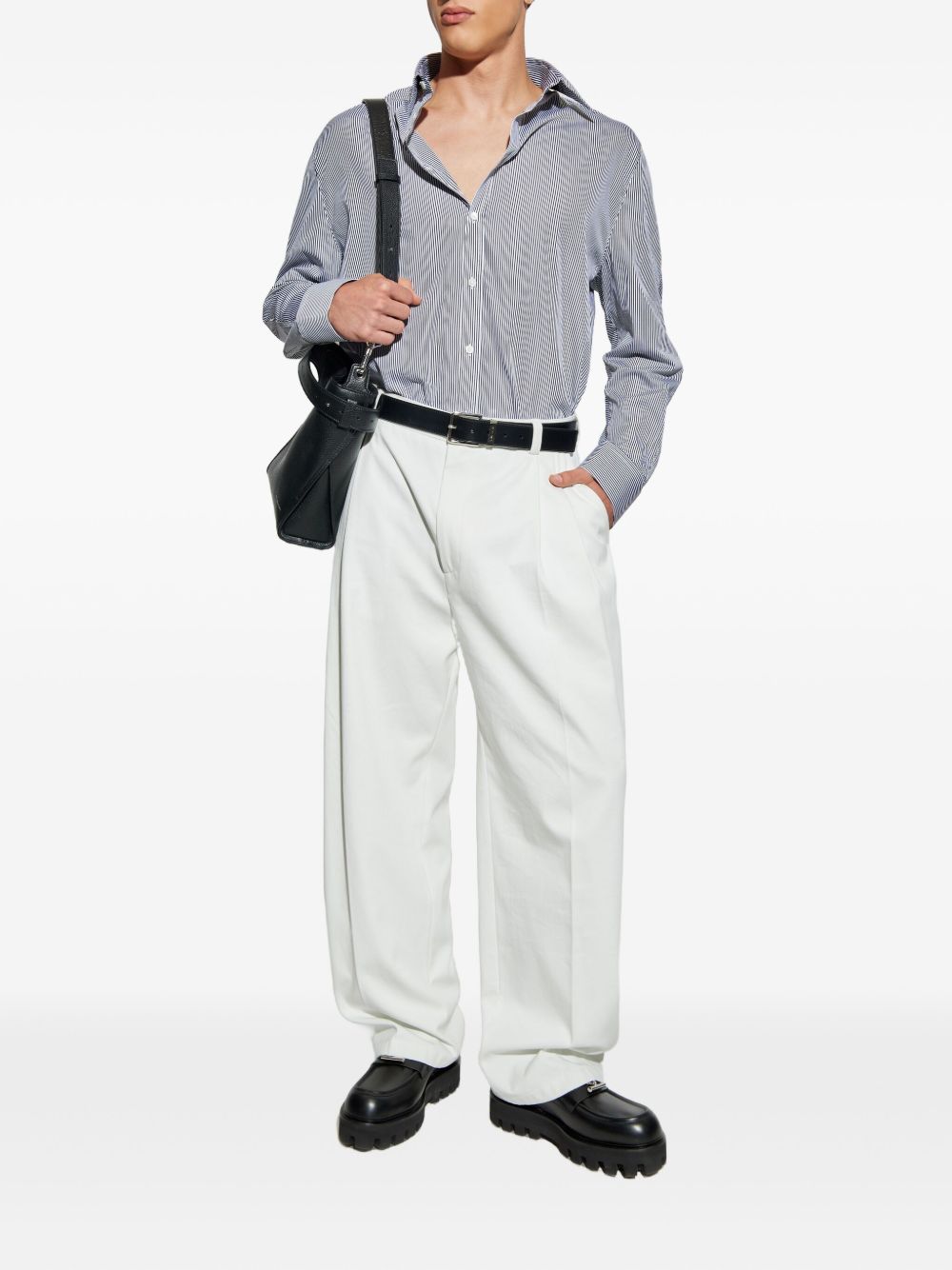 striped embroidered shirt