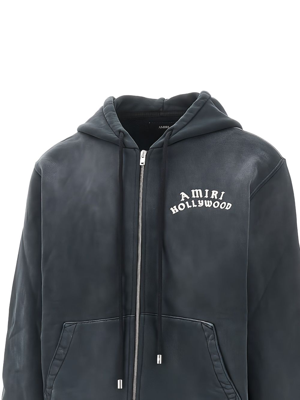 logo-embroidered zip-up hoodie