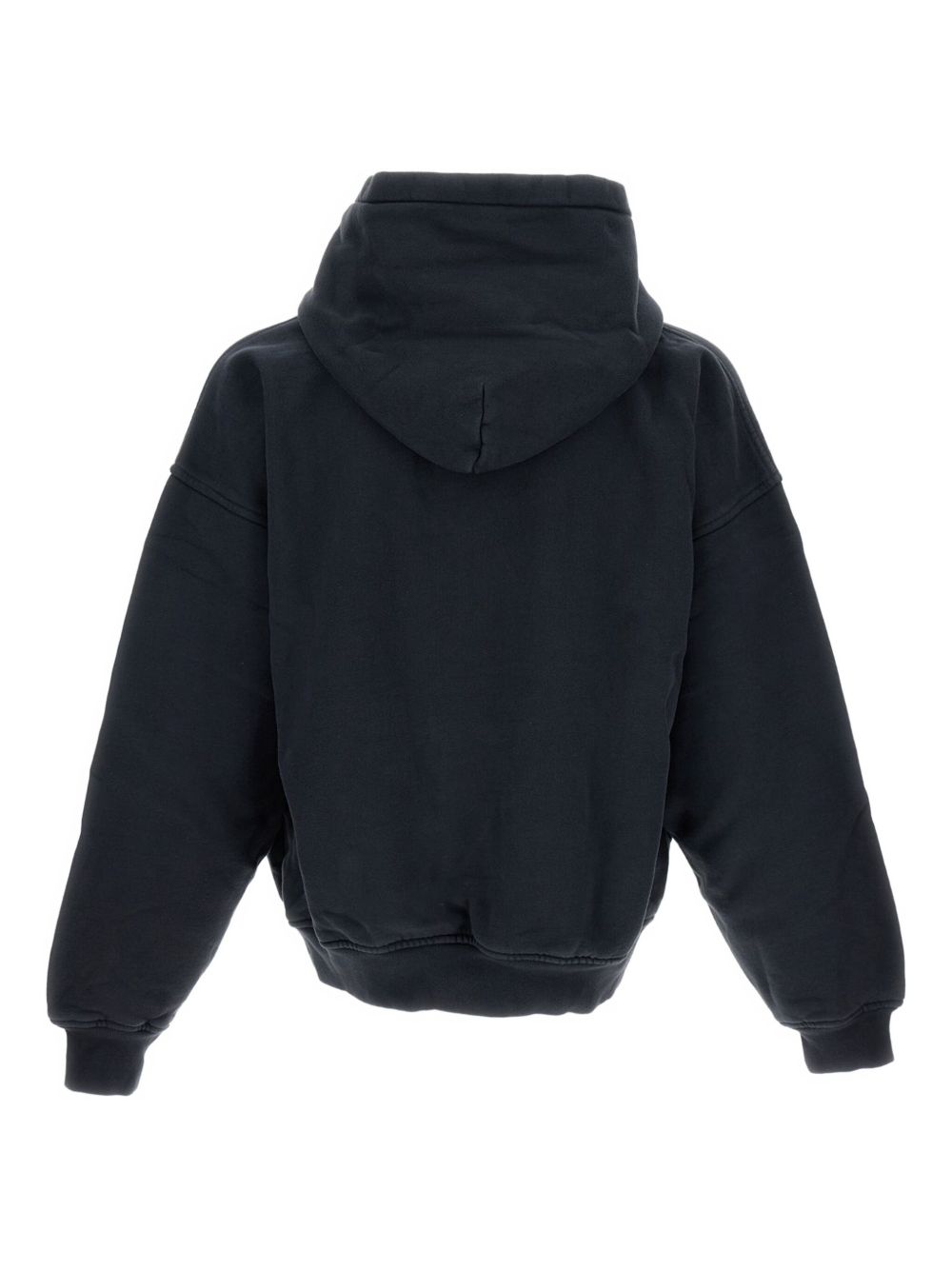 hooded ribbed-cuff sweatshirt