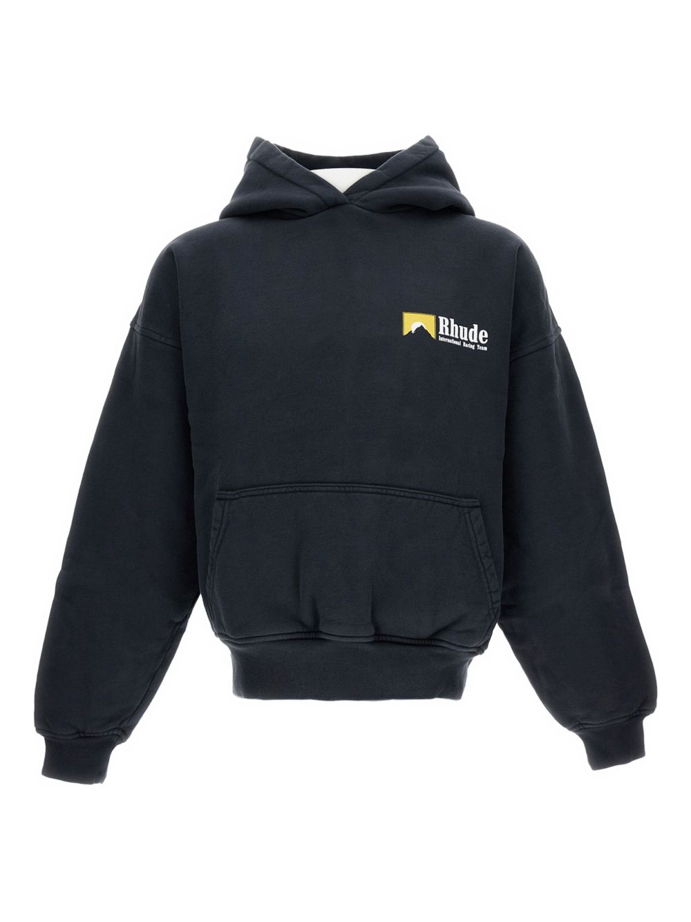 hooded ribbed-cuff sweatshirt