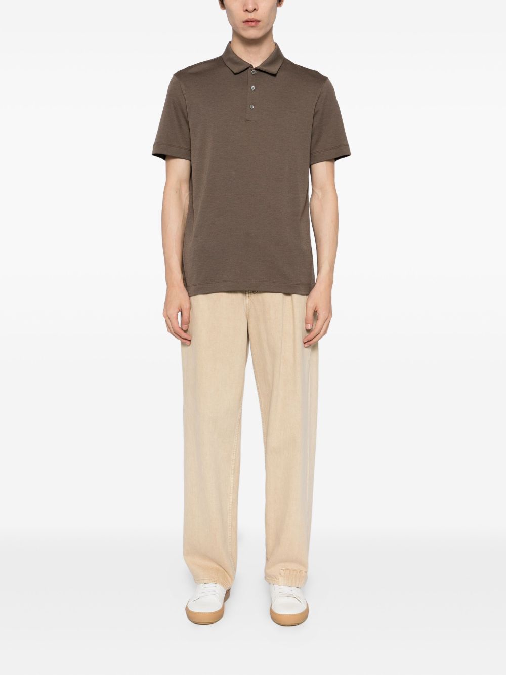 cotton-blended polo shirt