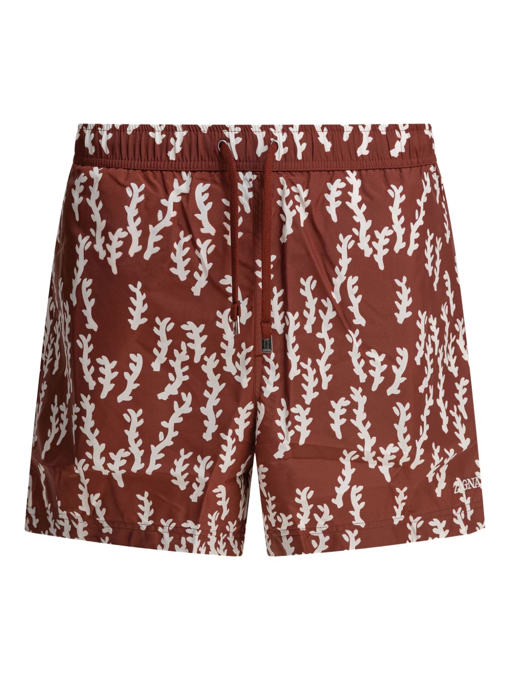leaf-print swim shorts