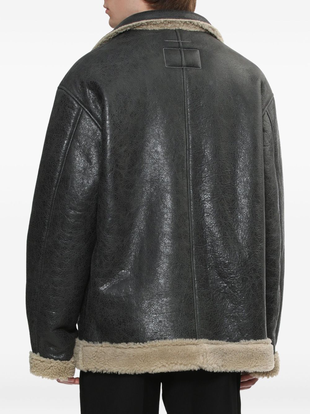 lambskin shearling-panel jacket