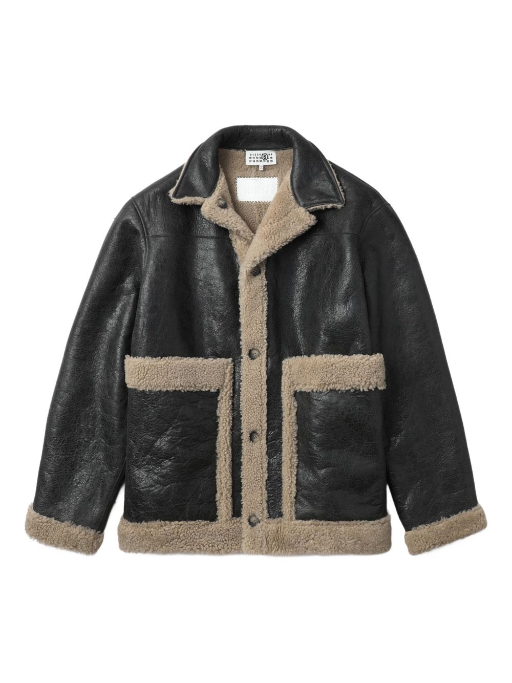 lambskin shearling-panel jacket