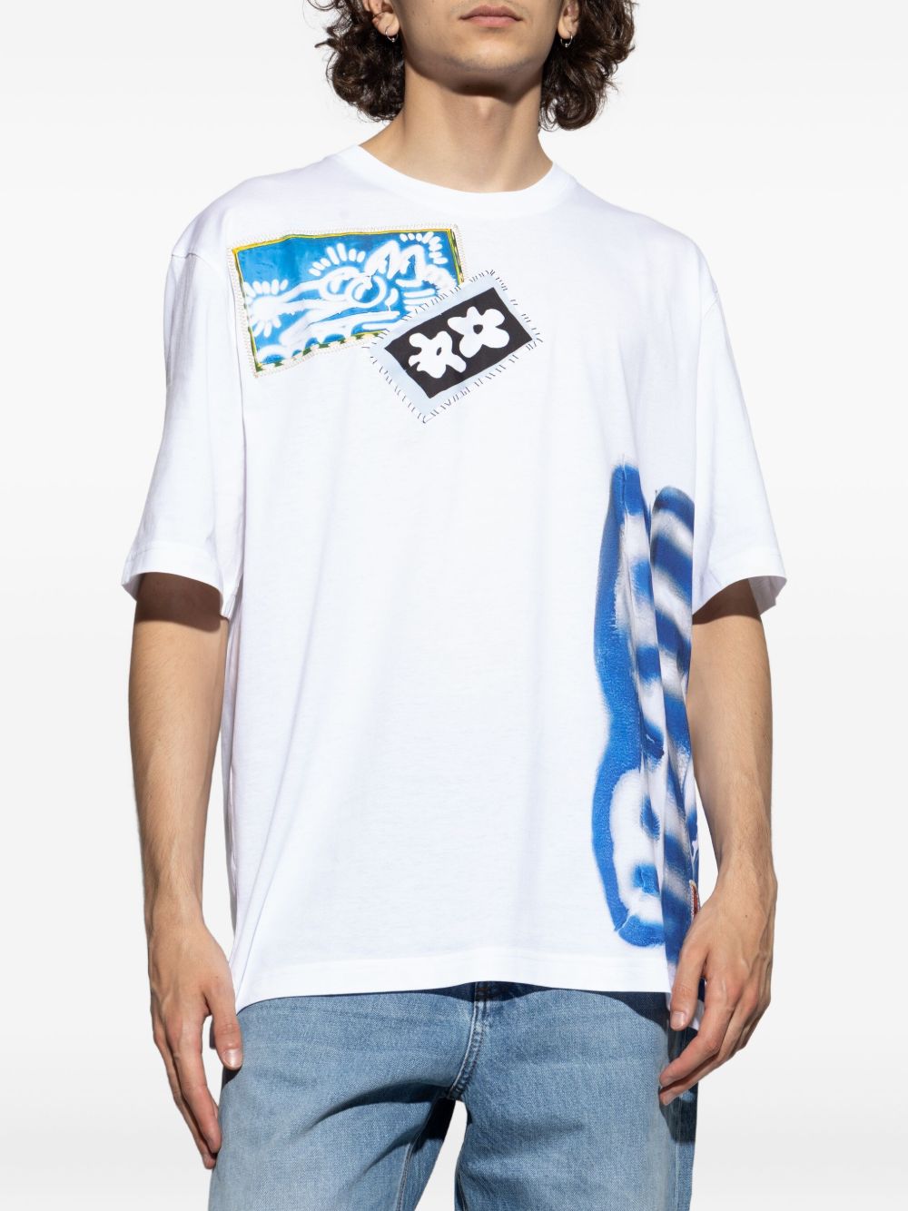 patchwork print T-shirt