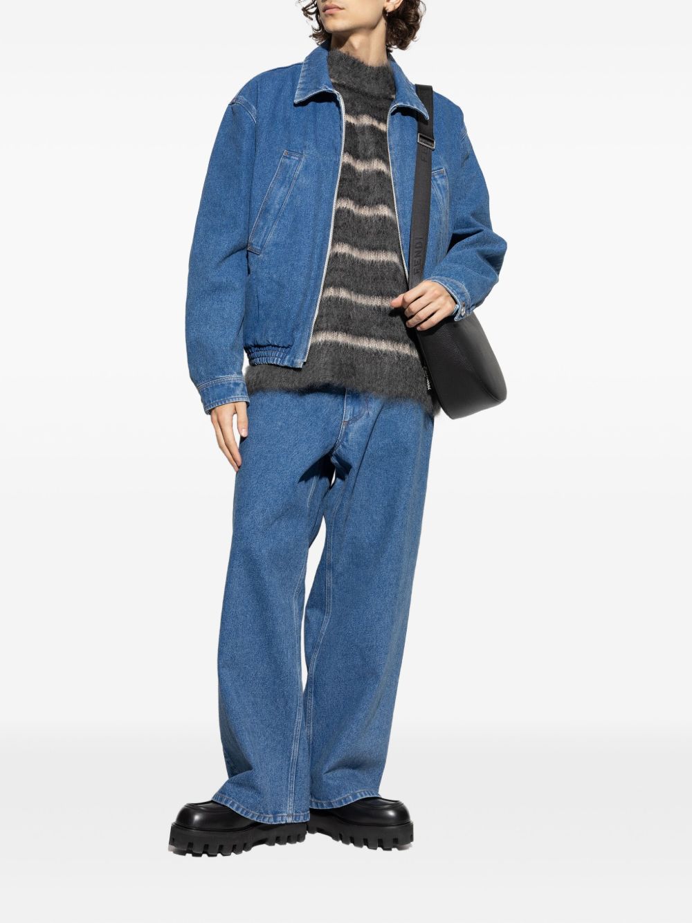 denim logo-print jacket