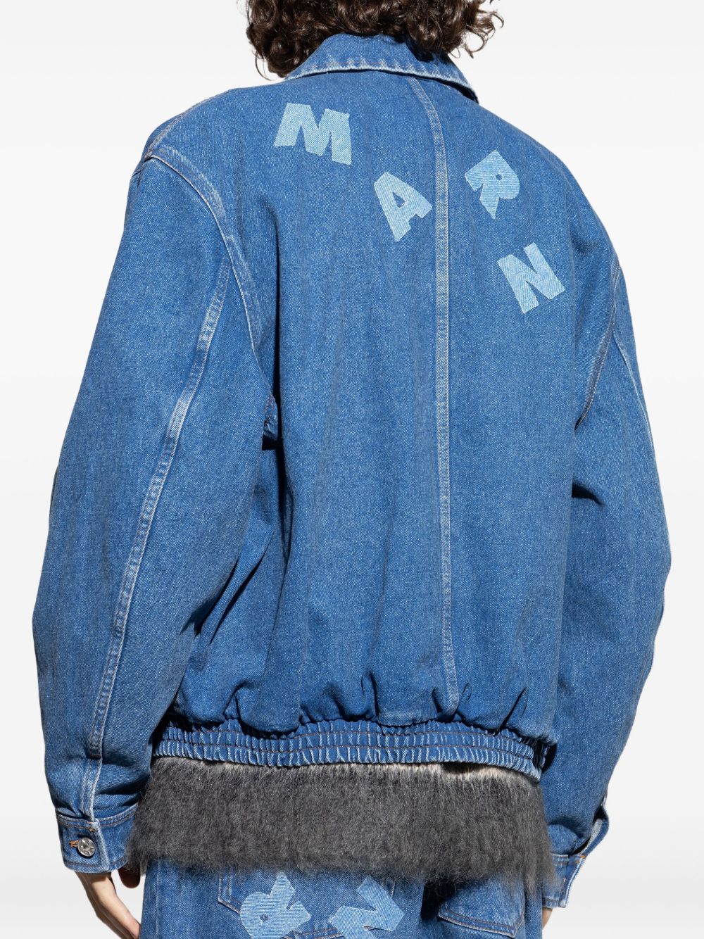 denim logo-print jacket