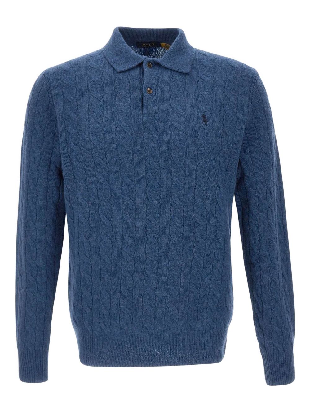 cable-knit polo sweater