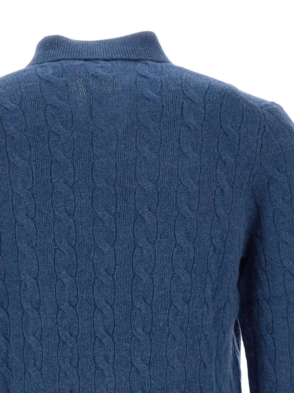 cable-knit polo sweater