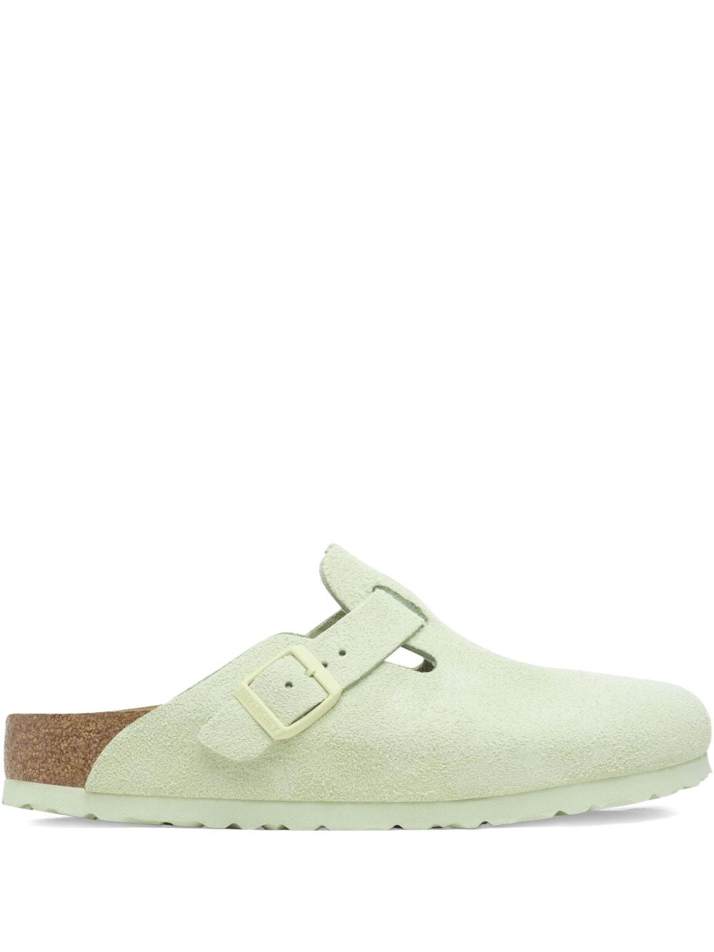 Boston Soft Footbed "faded lime" buckle mules