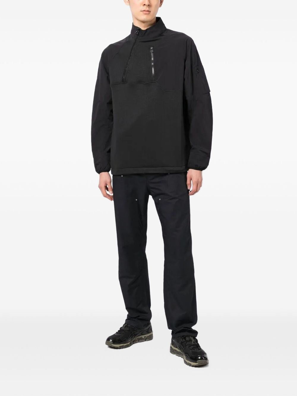 diagonal-zip panelled sweatshirt