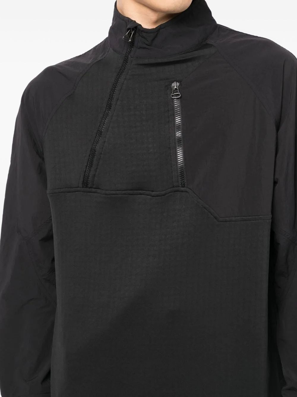 diagonal-zip panelled sweatshirt