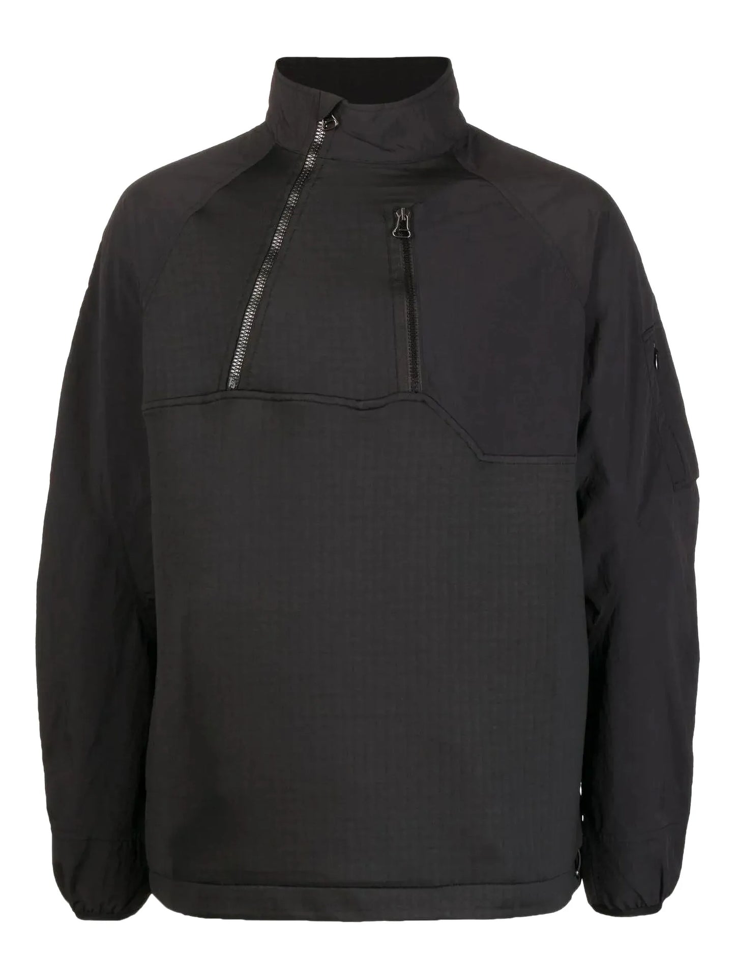 Diagonal-Zip Panelled Sweatshirt