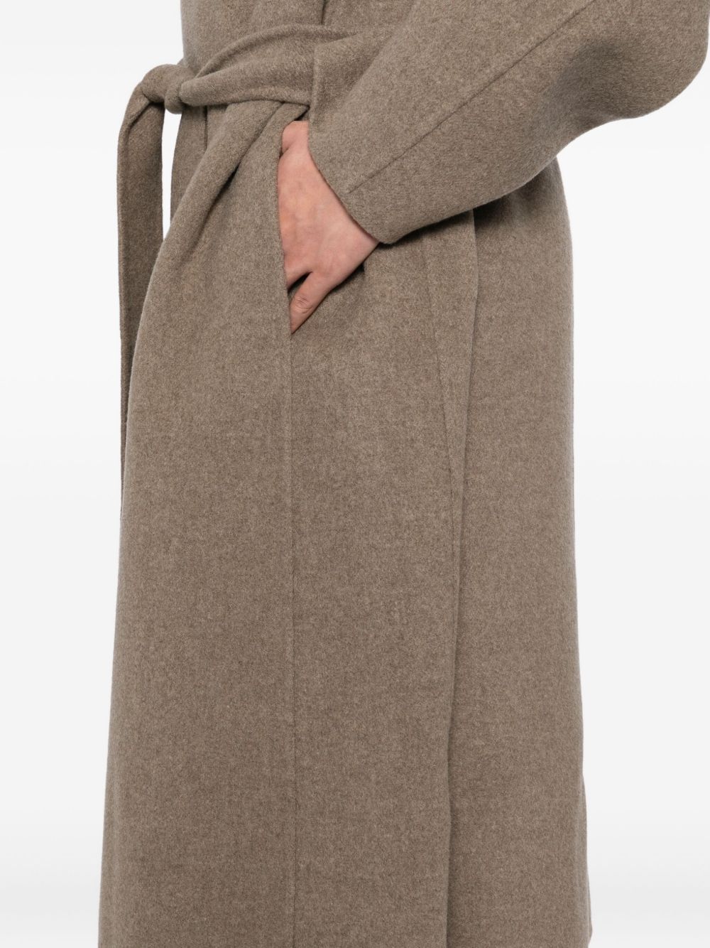 high-neck double-breasted coat