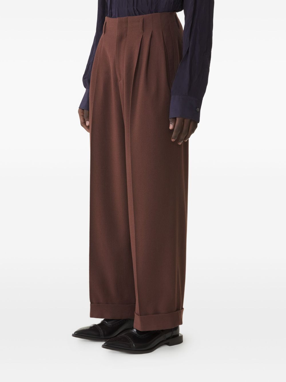 pleated-front trousers