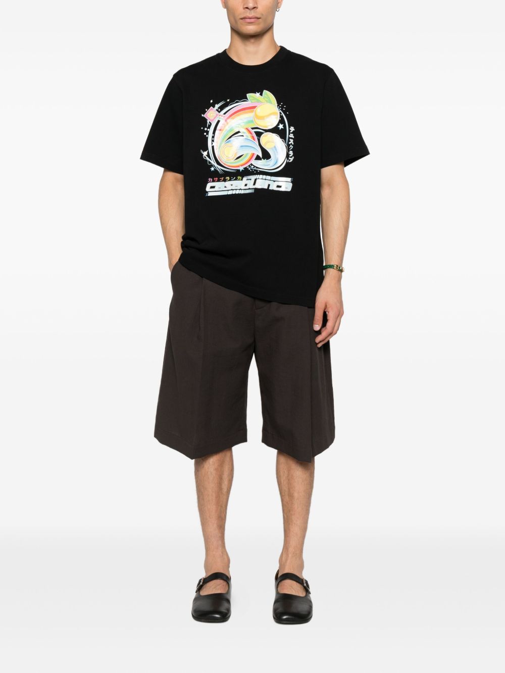 rainbow-print T-shirt