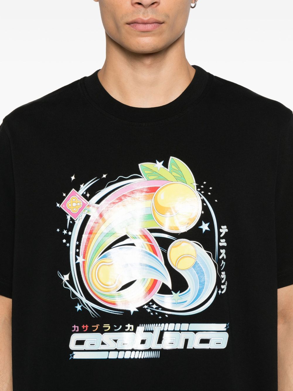 rainbow-print T-shirt