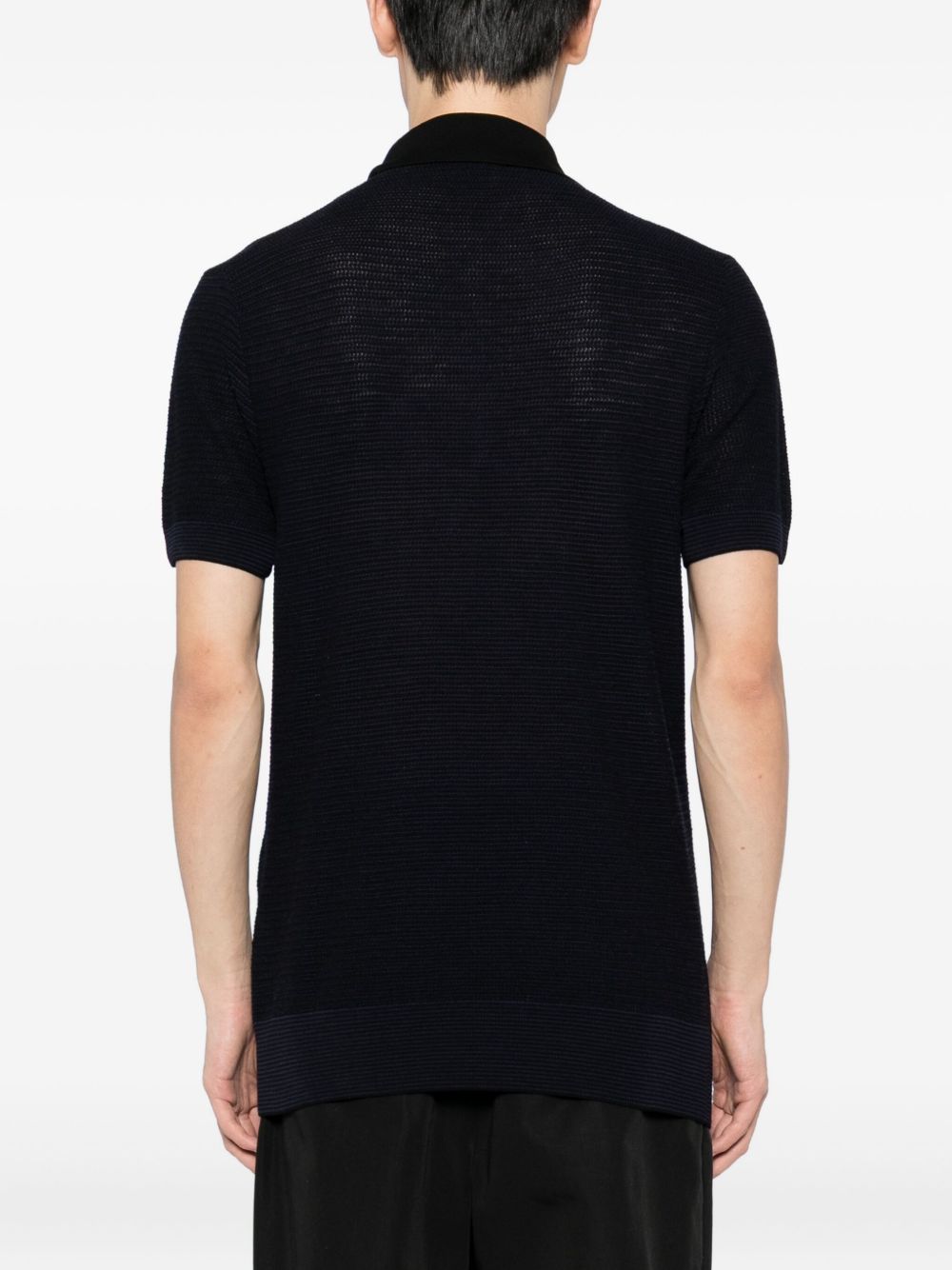 textured wool polo shirt