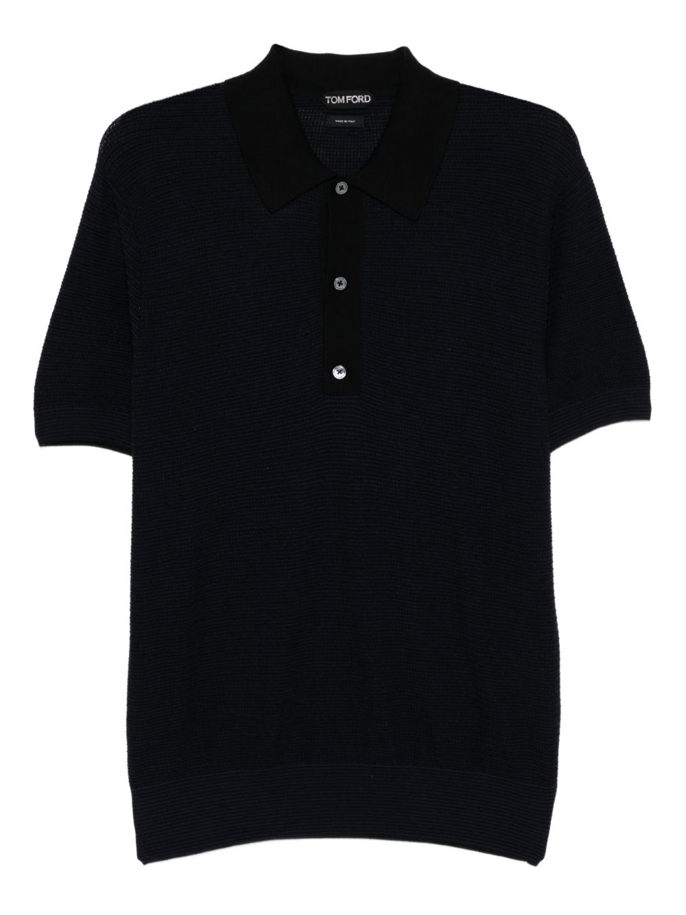 textured wool polo shirt