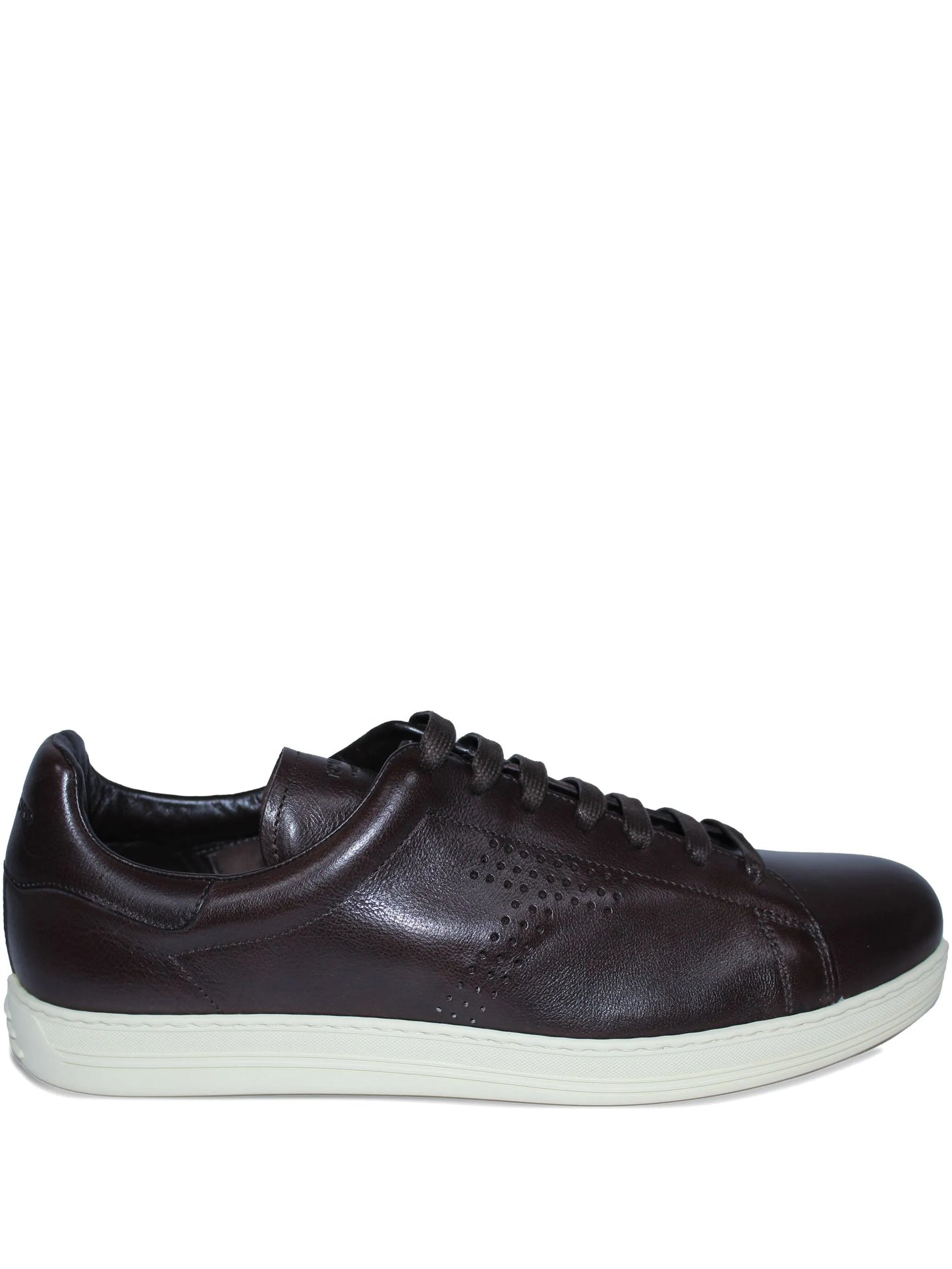 Perforated-Detail Leather Sneakers