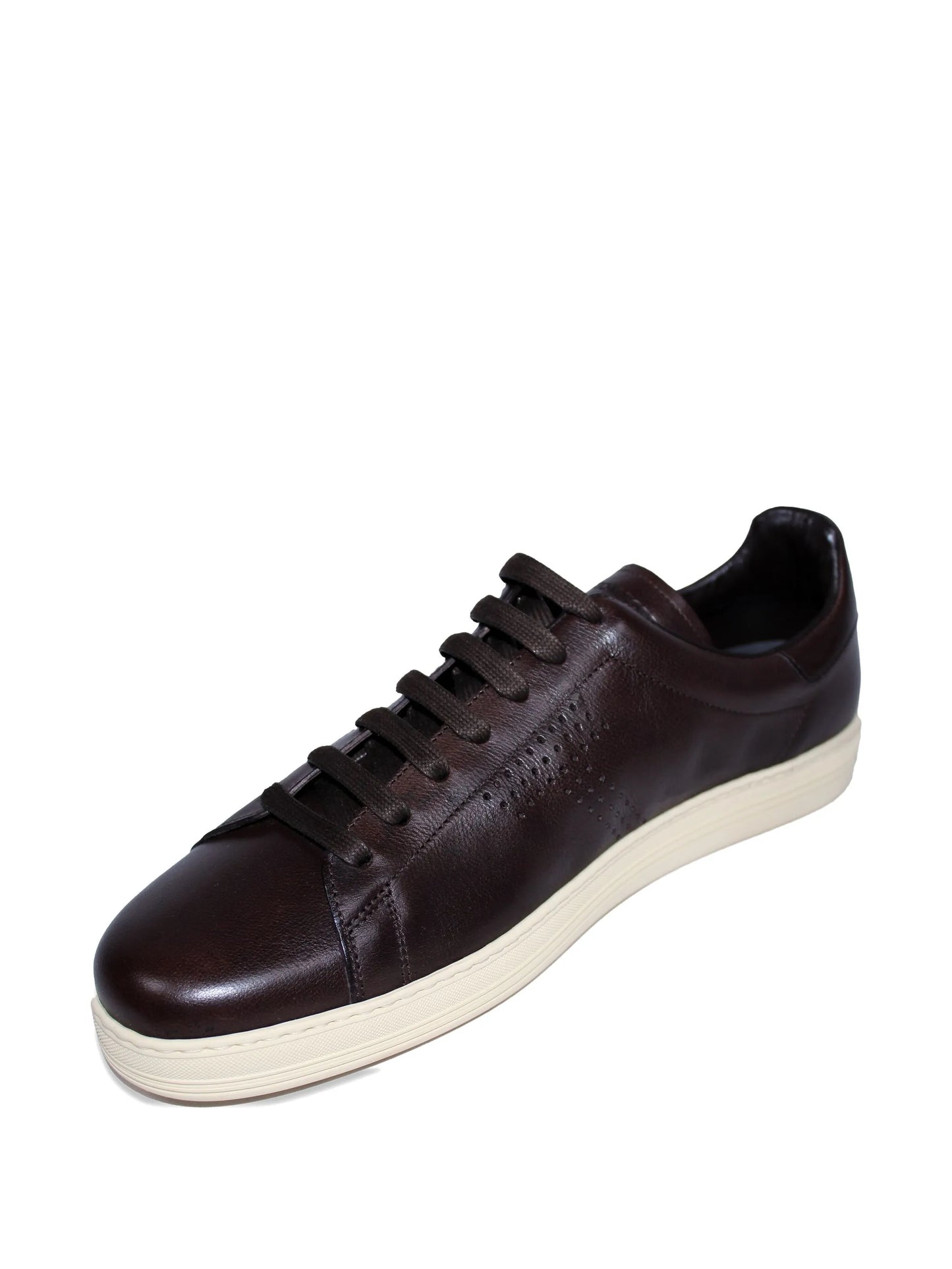 Perforated-Detail Leather Sneakers