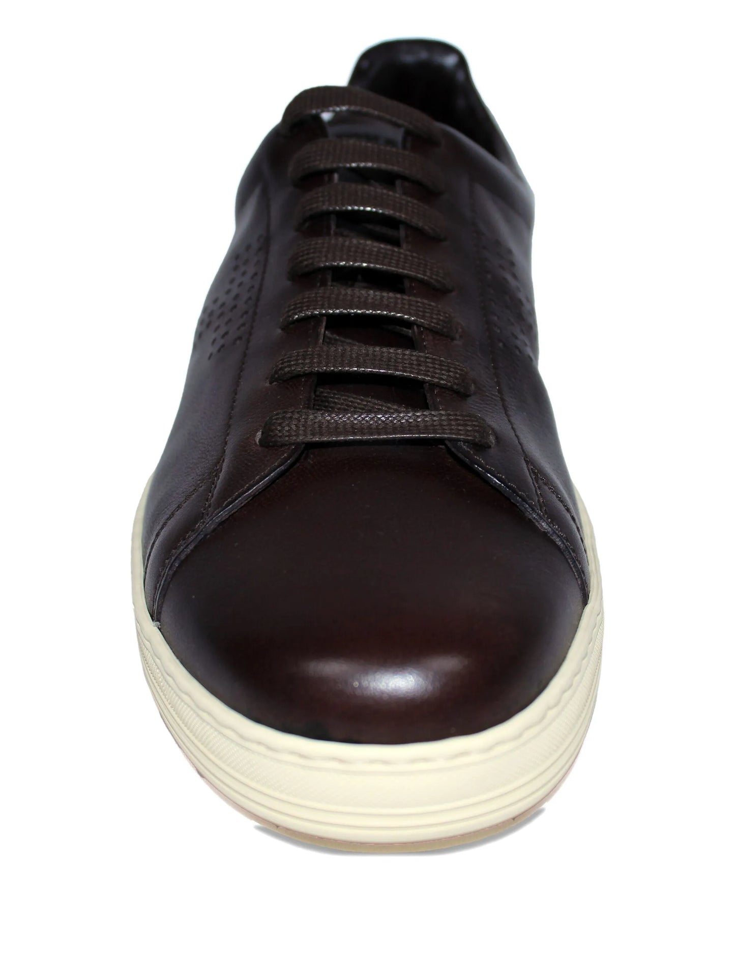 Perforated-Detail Leather Sneakers