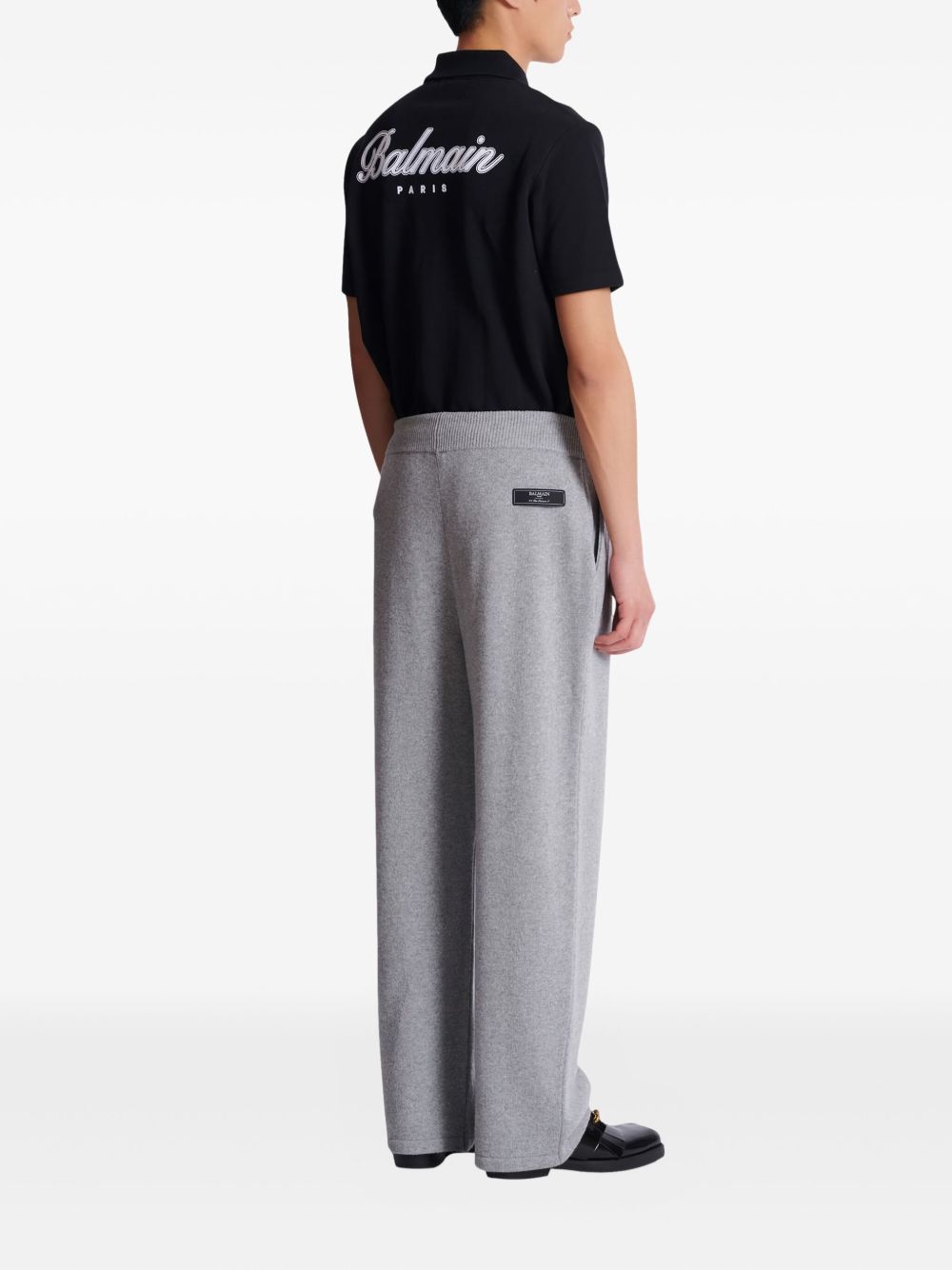 recycled cashmere-wool blend track pants
